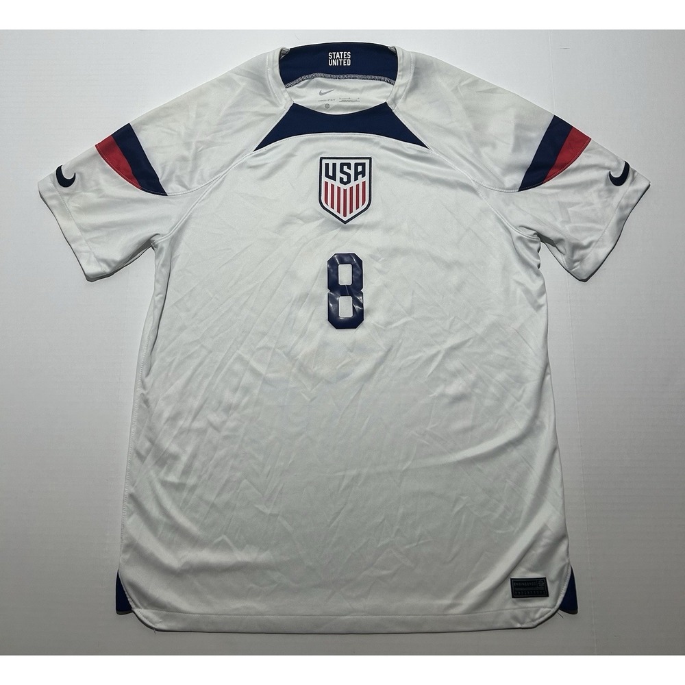 Nike USMNT USA Weston McKennie 8 World Cup Football Soccer Jersey Mens Large EUC